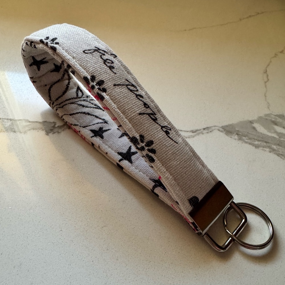 Handmade Upcycled Free People Wristlet Keychain